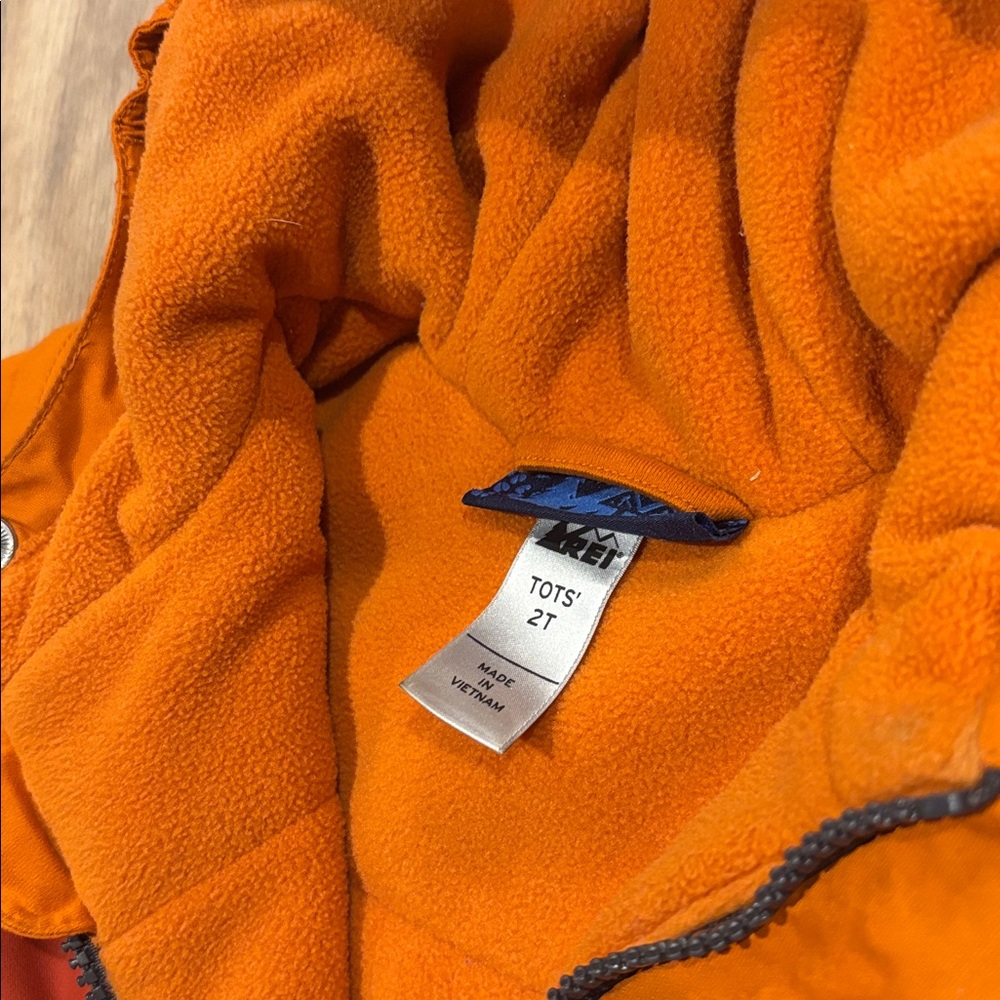 REI Orange and Dark Gray Hooded Jacket - Picture 3 of 4